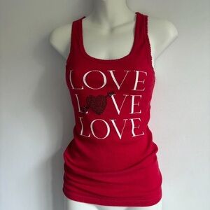 Victoria’s Secret cherry red heart “LOVE” tank top